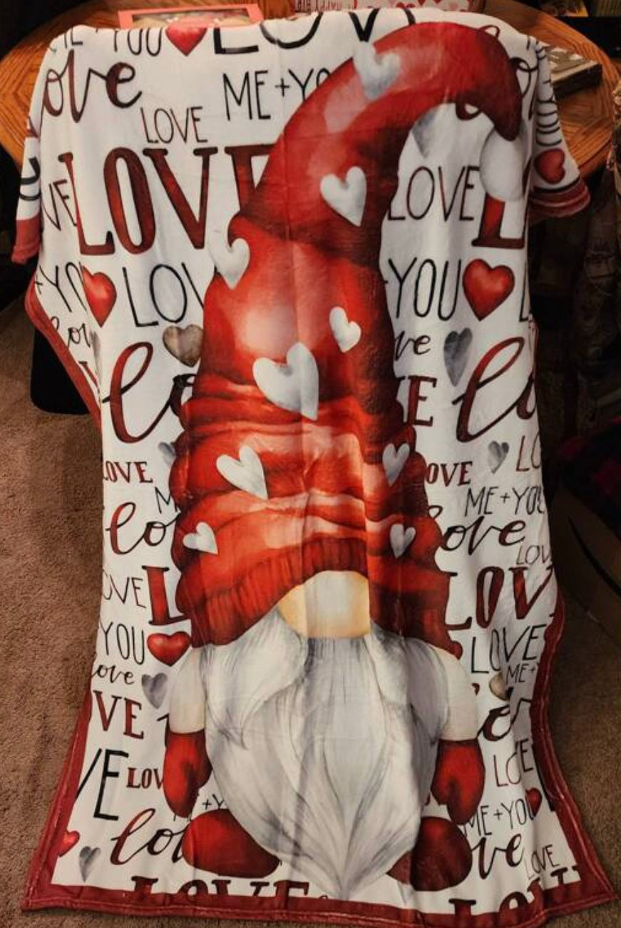 Valentines Day Gnome Blanket