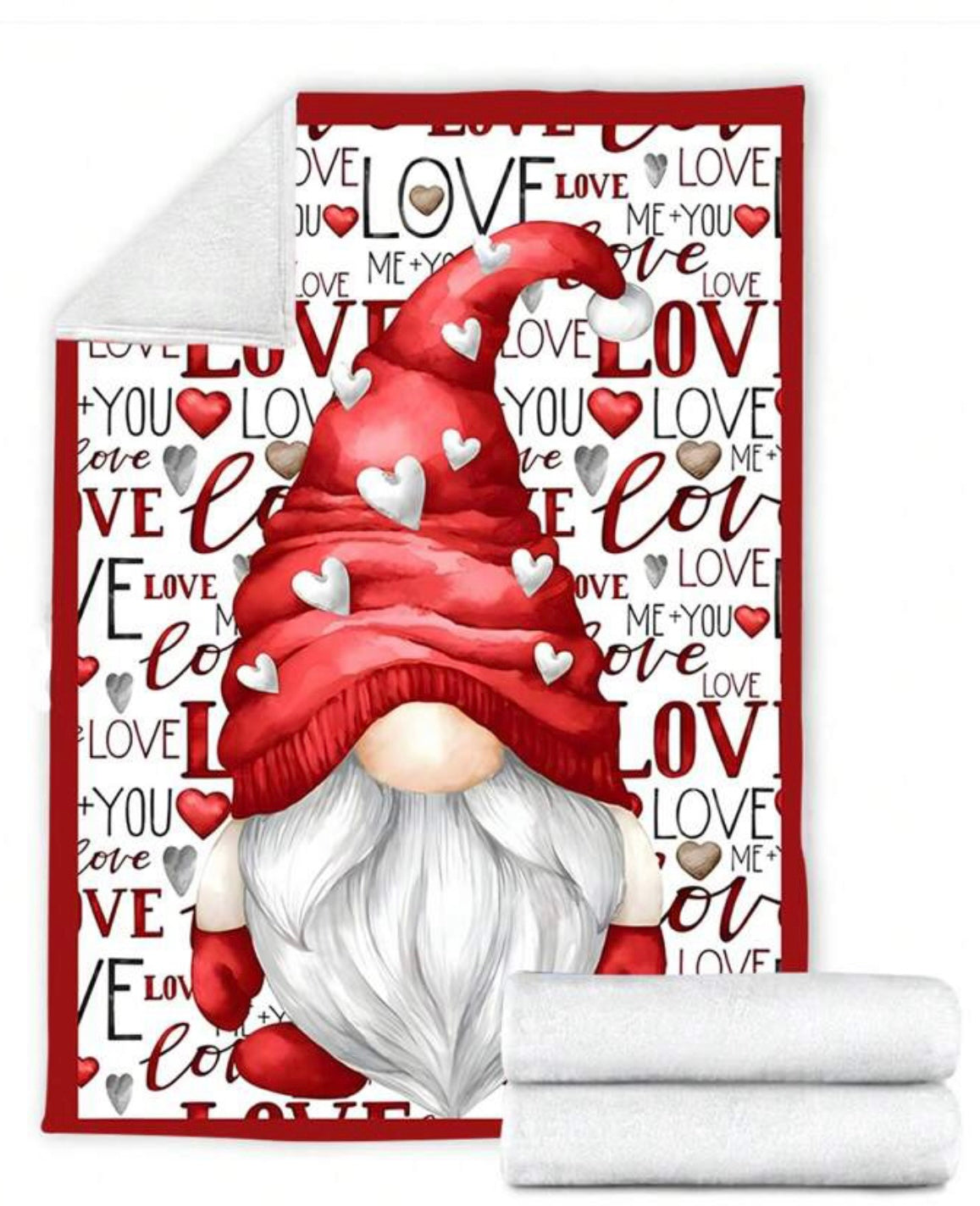 Valentines Day Gnome Blanket