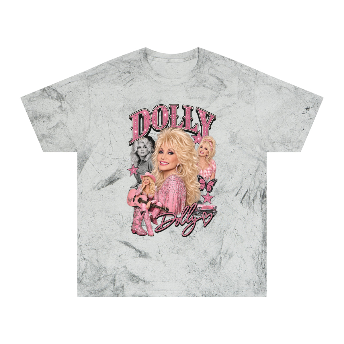 Retro Glam Portrait T-Shirt — 'Dolly' Pink Vintage Graphic Tee
