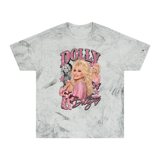 Retro Glam Portrait T-Shirt — 'Dolly' Pink Vintage Graphic Tee