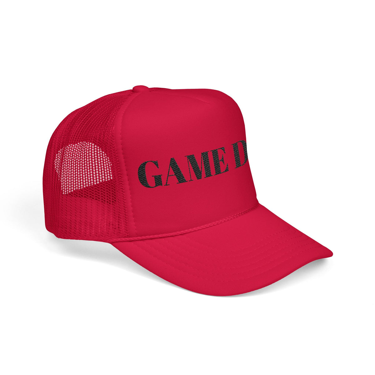 Game Day Trucker Hat — Vintage Stencil Foam Cap for Sports Fans