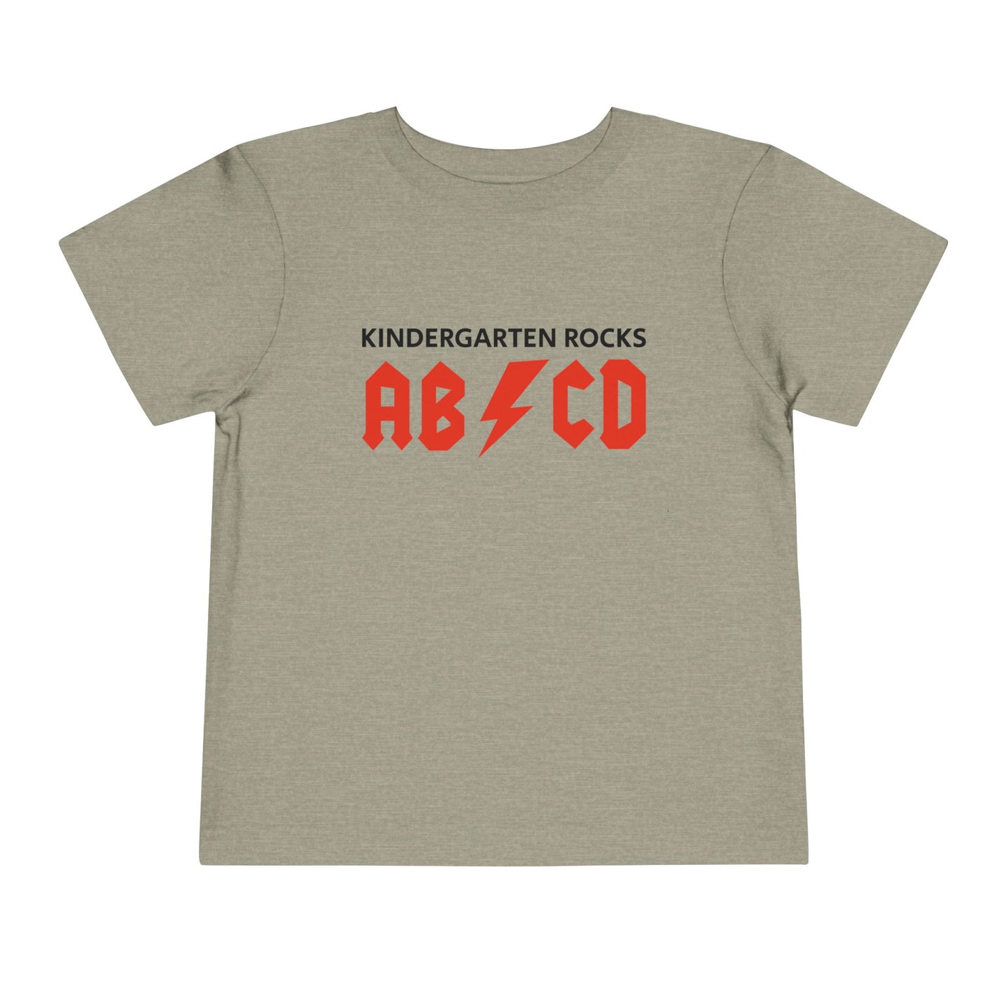 Kindergarten Rocks Toddler Tee – 'AB/CD' Lightning Alphabet Shirt