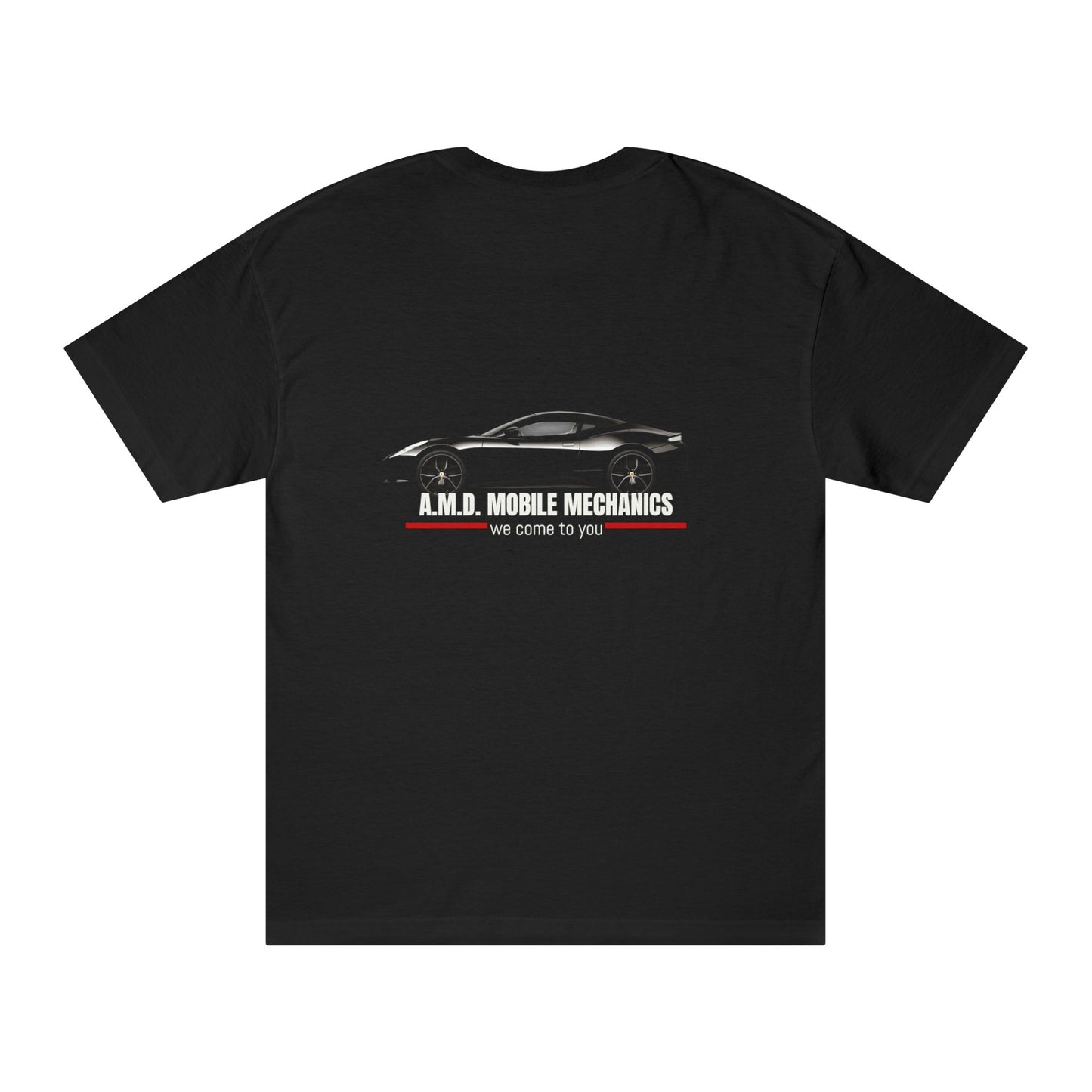 A.M.D. Mobile Mechanics Tee — 'We Come To You' Black Crewneck