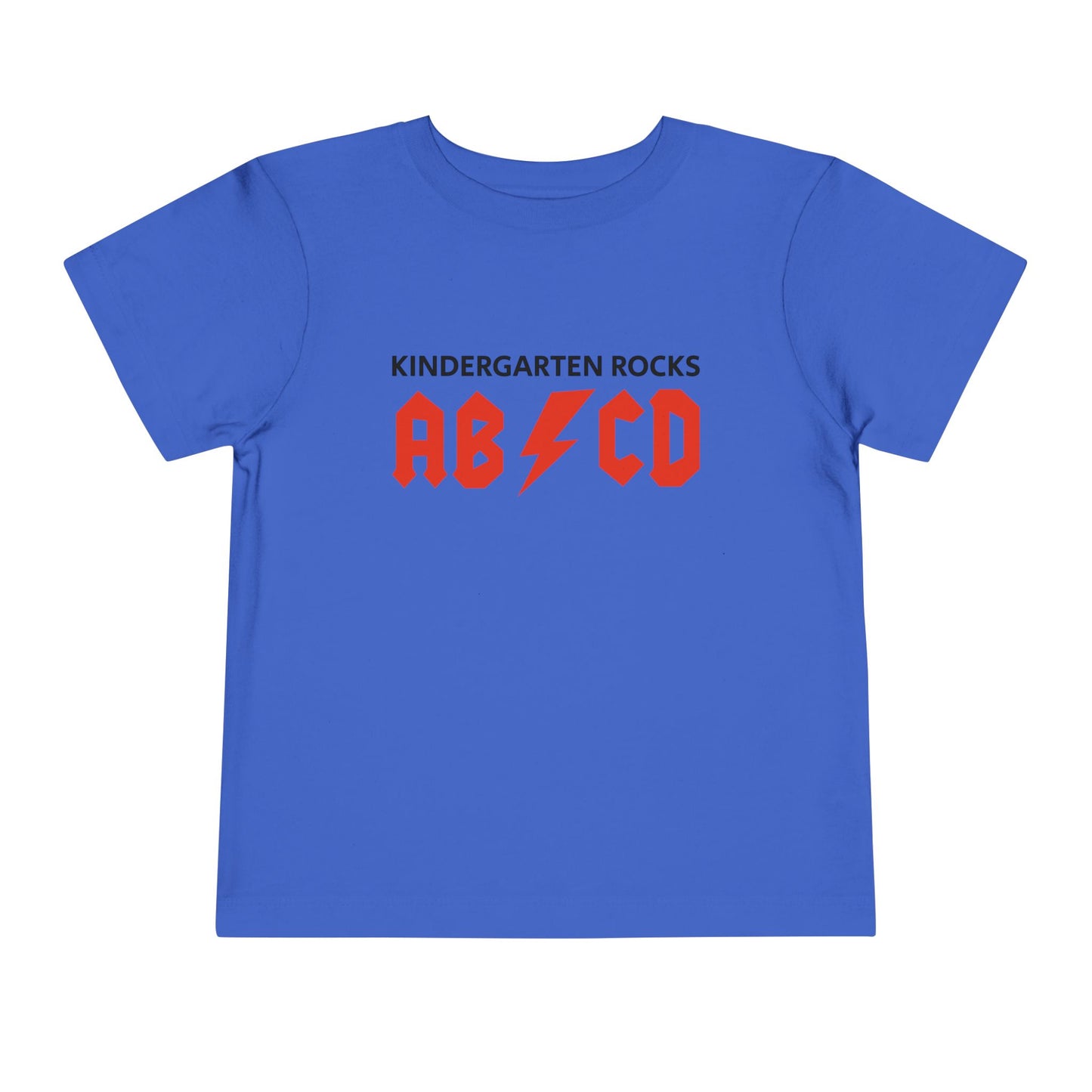 Kindergarten Rocks Toddler Tee – 'AB/CD' Lightning Alphabet Shirt