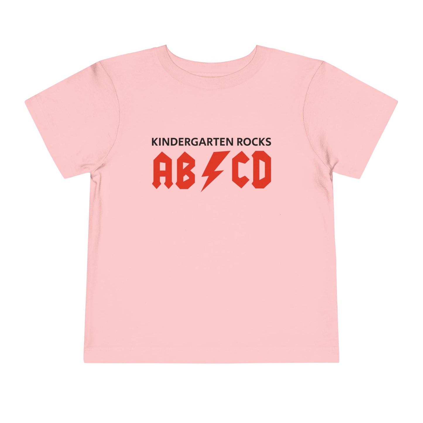 Kindergarten Rocks Toddler Tee – 'AB/CD' Lightning Alphabet Shirt