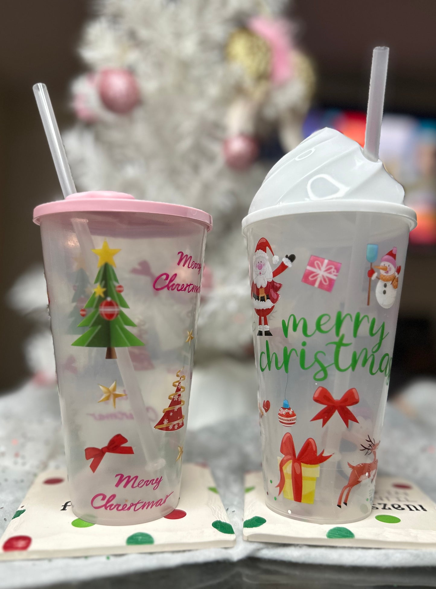 Holiday Cup with Lid & Straw