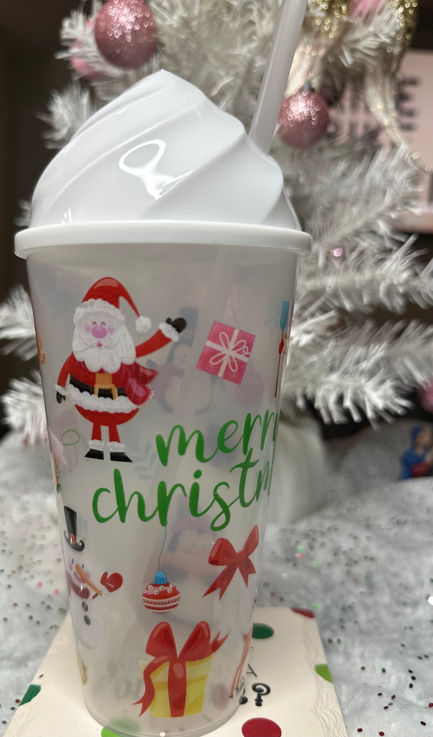 Holiday Cup with Lid & Straw