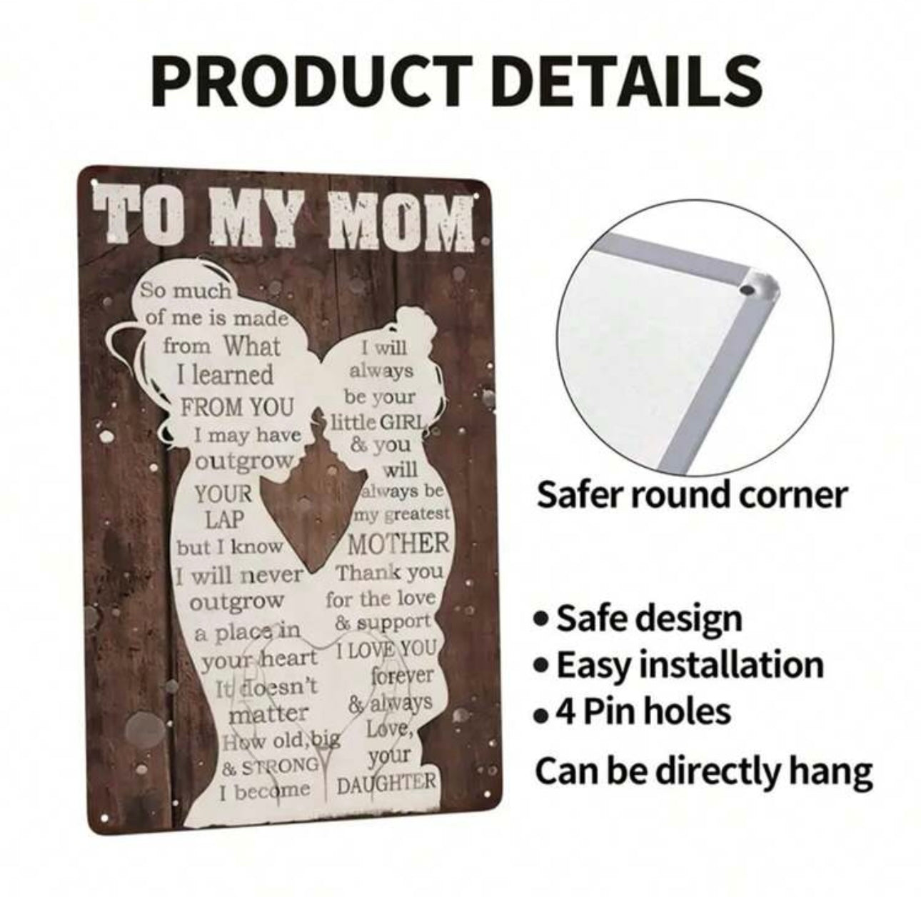 To My Mom Vintage Sign