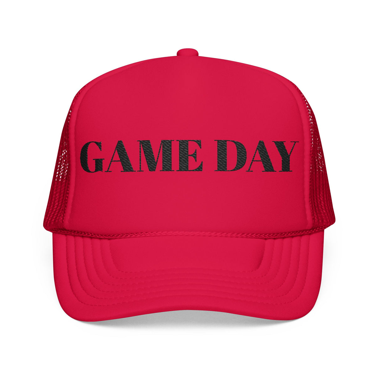 Game Day Trucker Hat — Vintage Stencil Foam Cap for Sports Fans