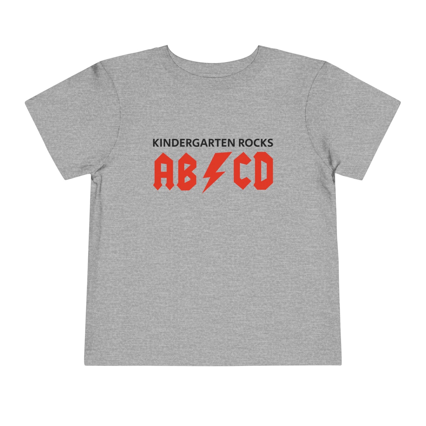 Kindergarten Rocks Toddler Tee – 'AB/CD' Lightning Alphabet Shirt