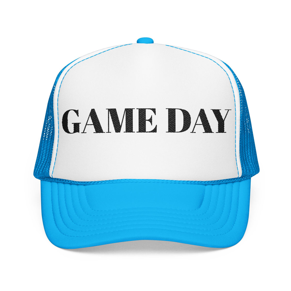 Game Day Trucker Hat — Vintage Stencil Foam Cap for Sports Fans