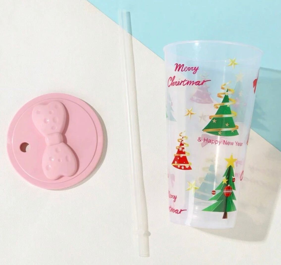 Holiday Cup with Lid & Straw