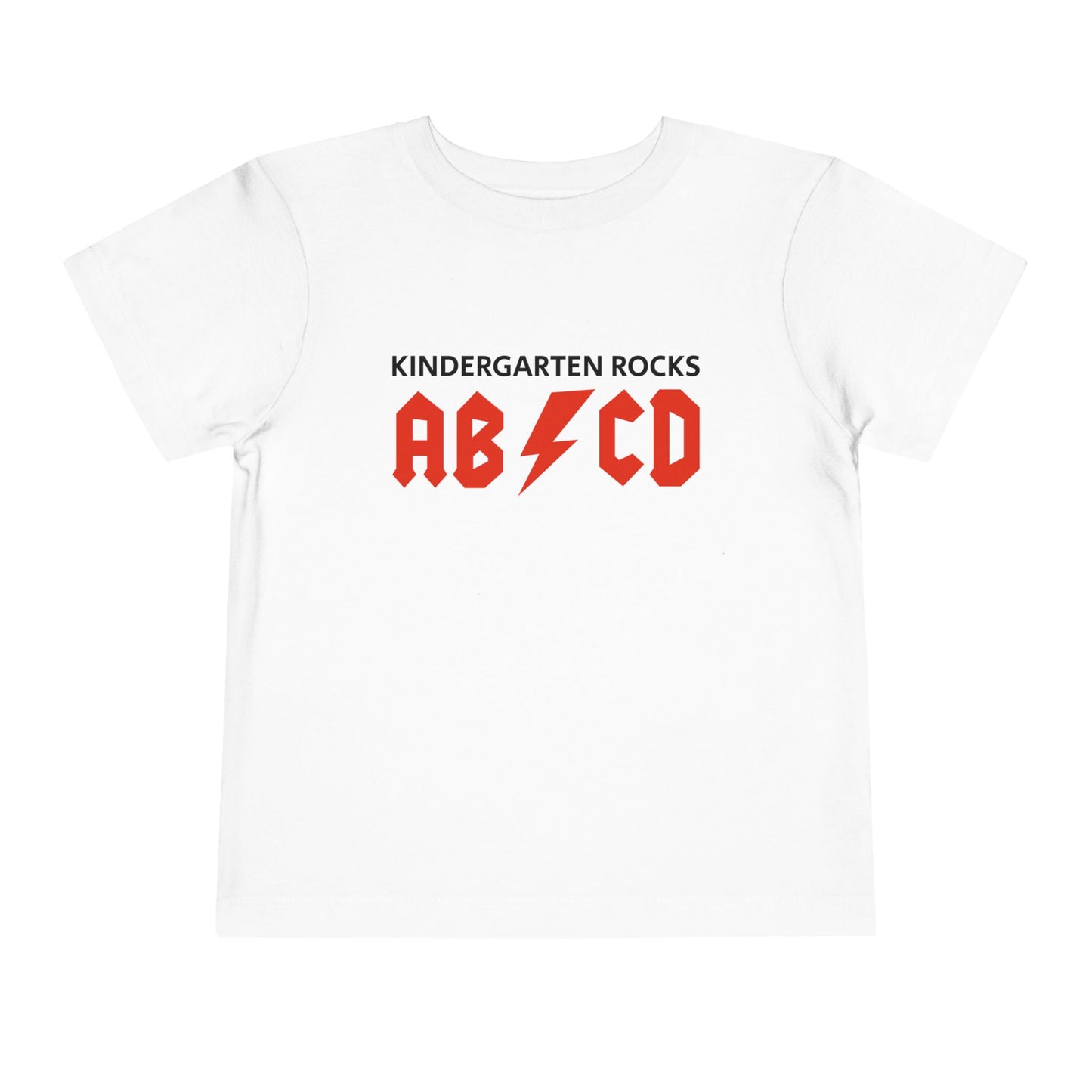 Kindergarten Rocks Toddler Tee – 'AB/CD' Lightning Alphabet Shirt