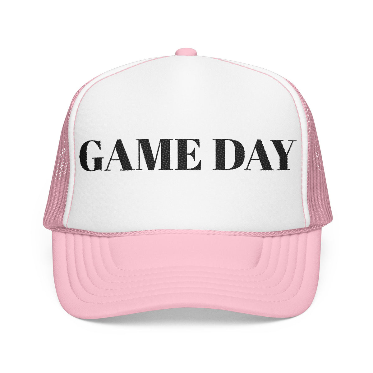 Game Day Trucker Hat — Vintage Stencil Foam Cap for Sports Fans
