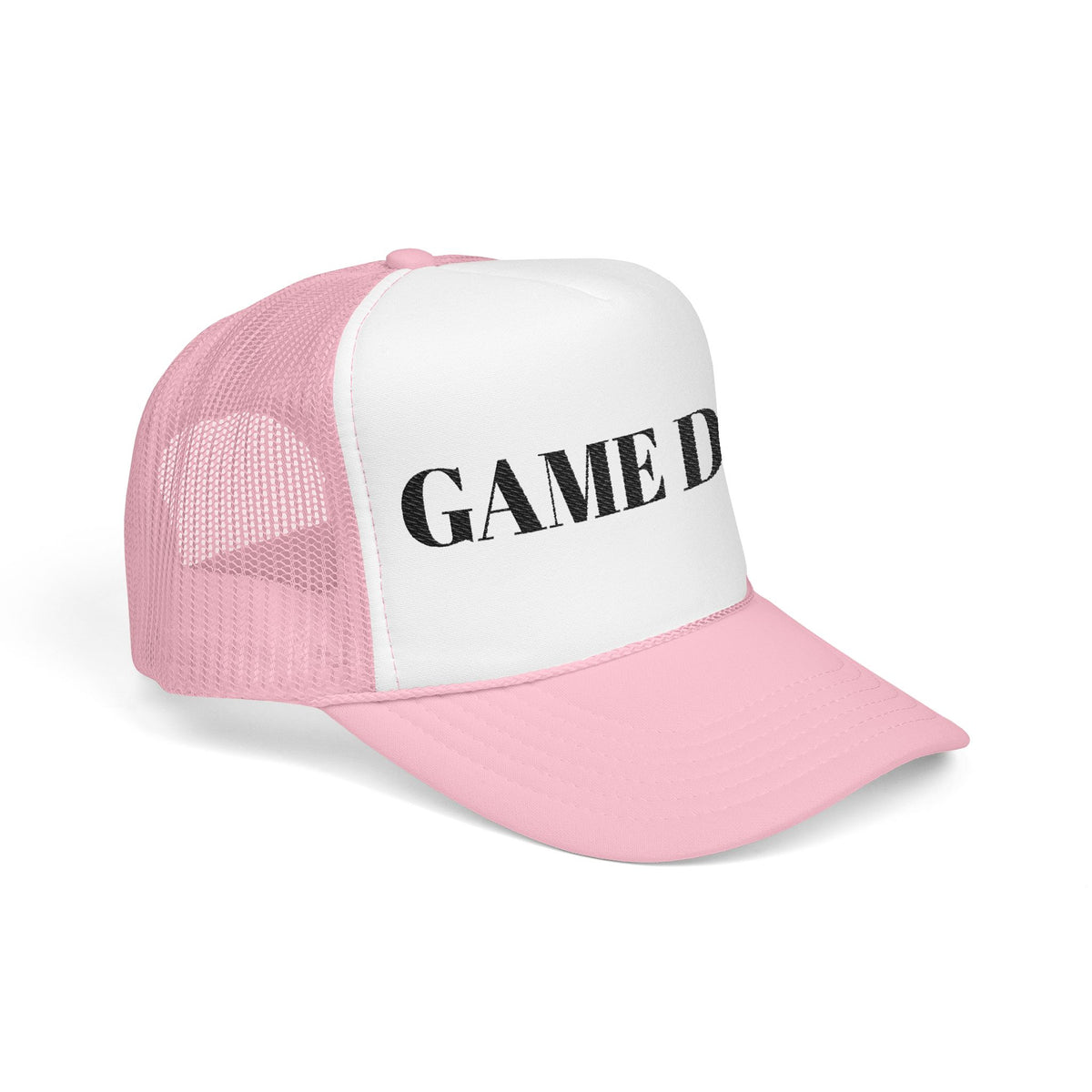 Game Day Trucker Hat — Vintage Stencil Foam Cap for Sports Fans
