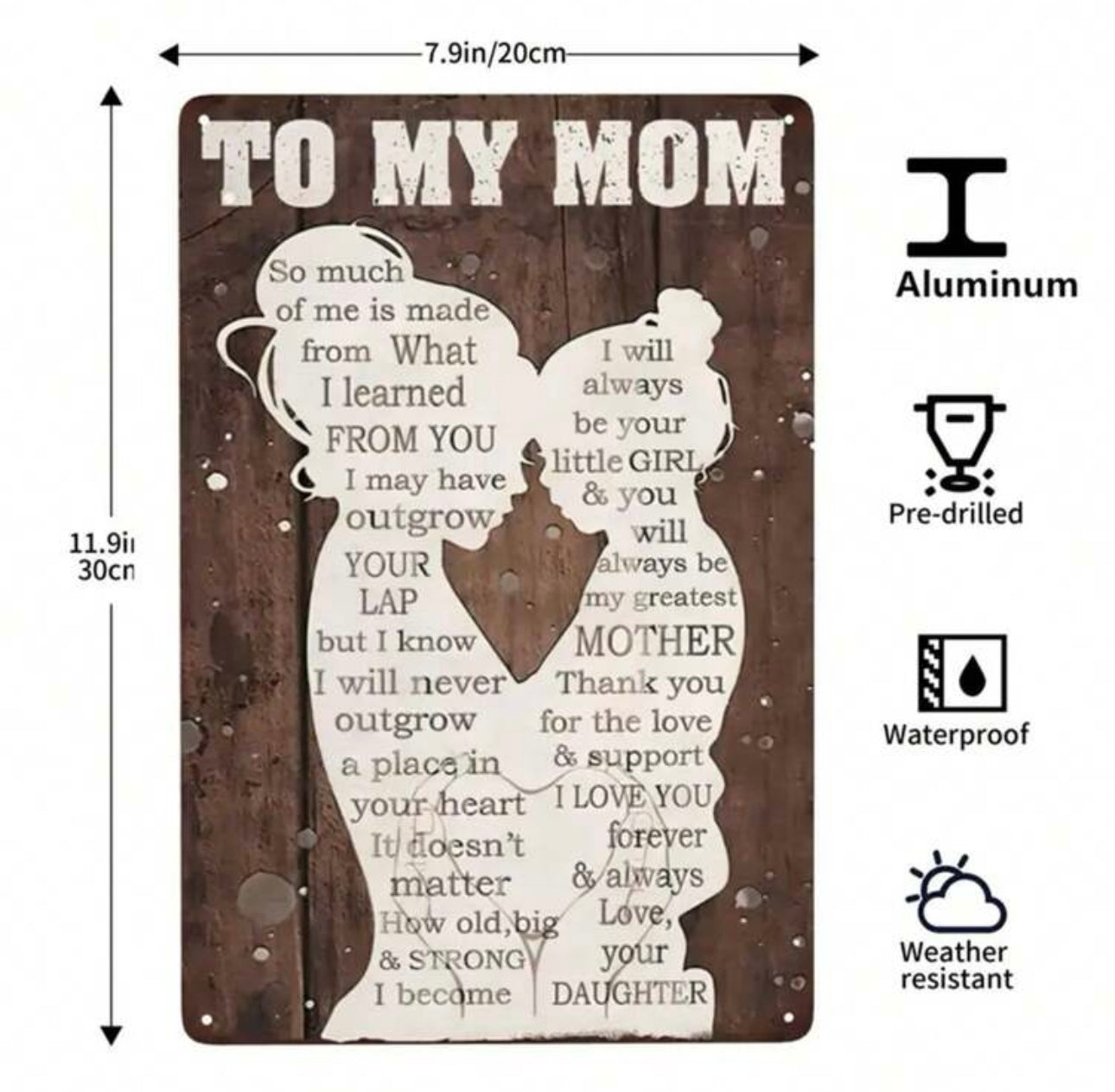 To My Mom Vintage Sign