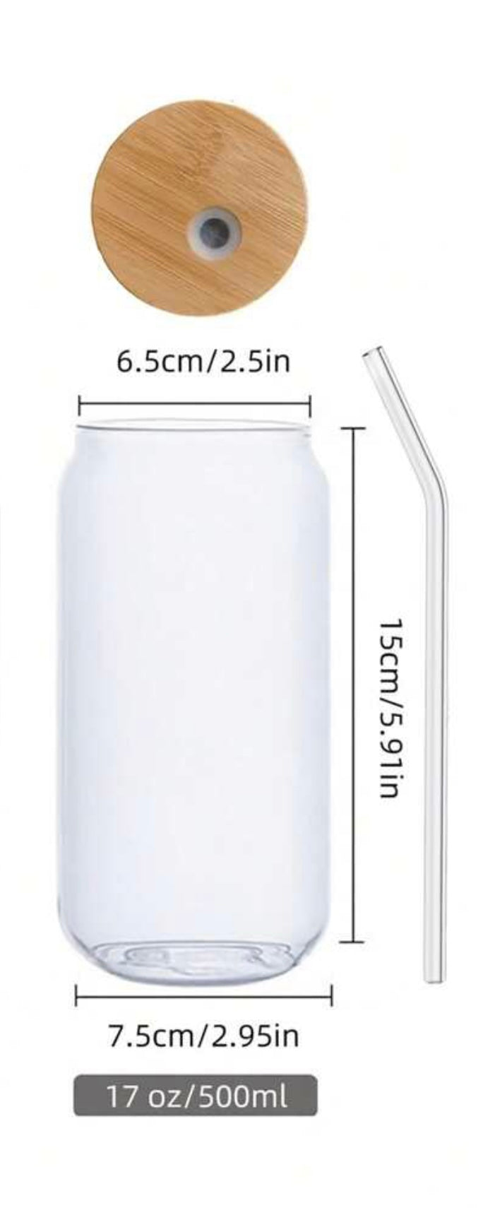 Drinking Glass with Bamboo Lid