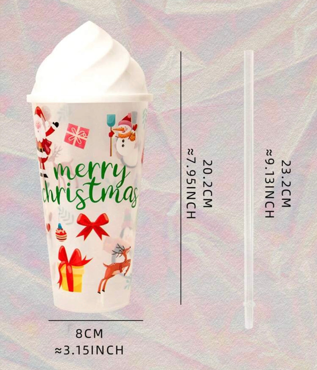 Holiday Cup with Lid & Straw